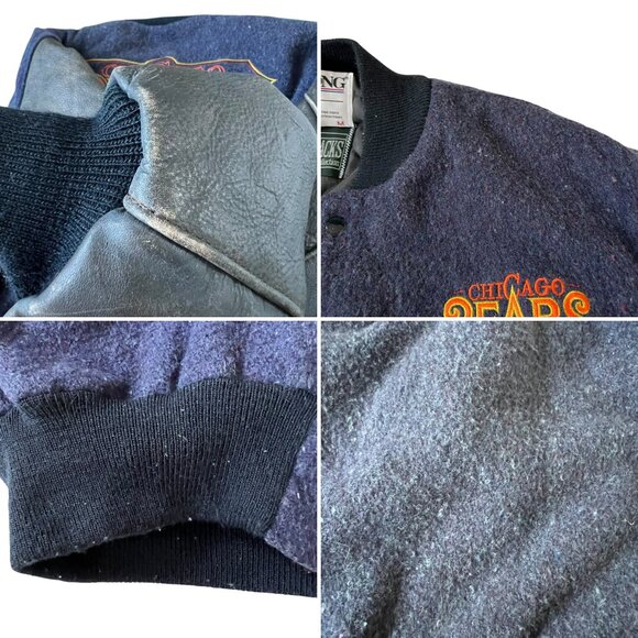Vintage Bears Varsity Jacket - Blue and Brown - Picture 7 of 15